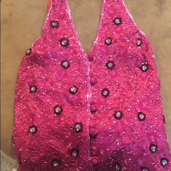 Sequined pink halter top - Picture 9 of 11